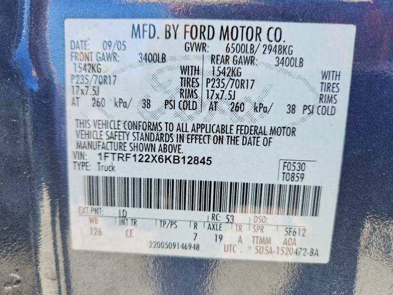 Aukcja sprzedaży 2006 Ford F150, vin: 1FTRF122X6KB12845, numer aukcji: 60238986