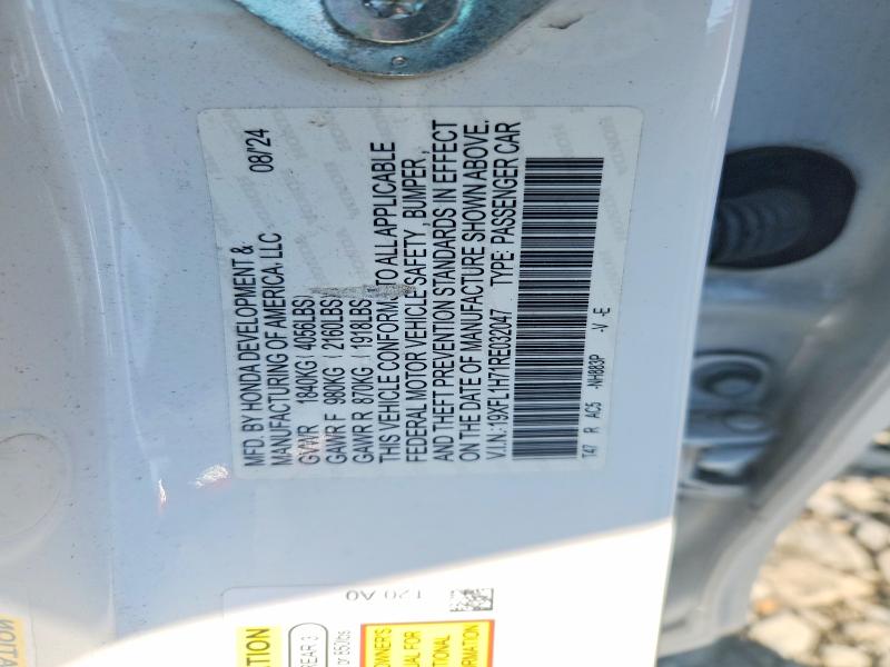 Продажа на аукционе авто 2024 Honda Civic, vin: 19XFL1H71RE032047, номер лота: 63292726