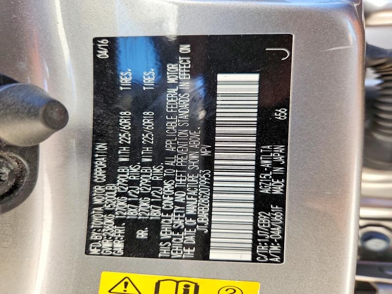 61614046 :رقم المزاد ، JTJBARBZ8G2079953 vin ، 2016 Lexus Nx 200t مزاد بيع