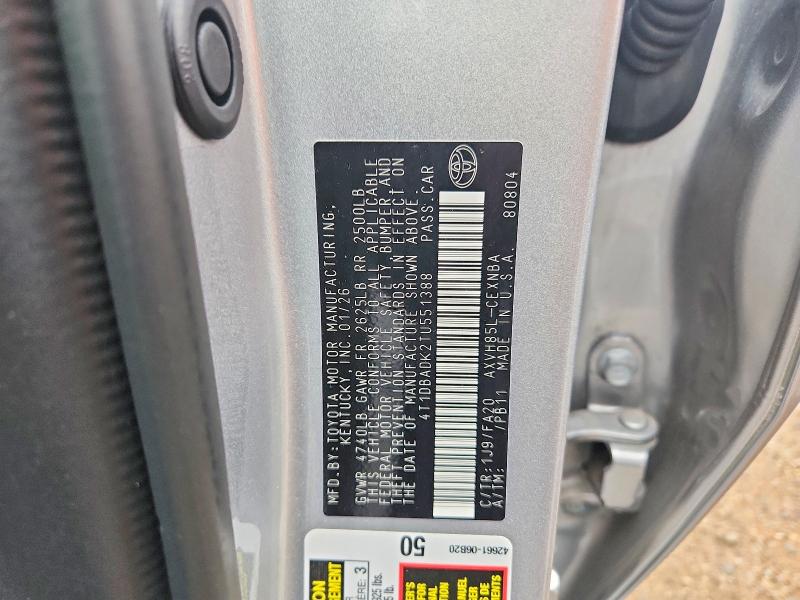 Aukcja sprzedaży 2026 Toyota Camry, vin: 4T1DBADK2TU551388, numer aukcji: 62963626
