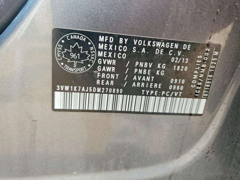 60581816 :رقم المزاد ، 3VW1K7AJ5DM270890 vin ، 2013 Volkswagen Jetta مزاد بيع