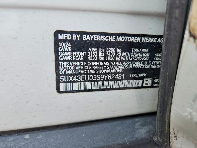 Продажа на аукционе авто 2025 Bmw X5, vin: 5UX43EU03S9Y62481, номер лота: 59970816