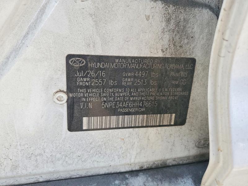 61527006 :رقم المزاد ، 5NPE34AF6HH476615 vin ، 2017 Hyundai Sonata مزاد بيع