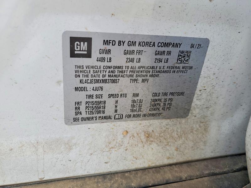 Продаж на аукціоні авто 2021 Buick Encore, vin: KL4CJESMXMB370657, номер лоту: 58990856