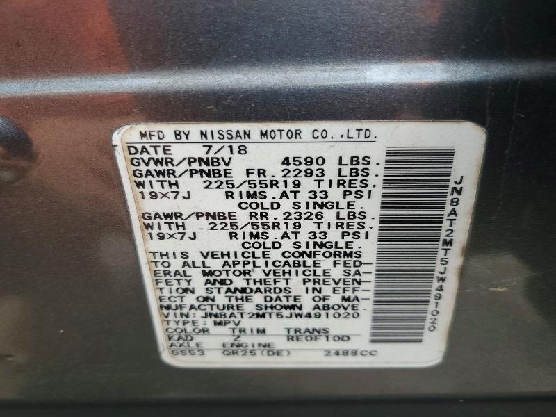 Aukcja sprzedaży 2018 Nissan Rogue, vin: JN8AT2MT5JW491020, numer aukcji: 61717756