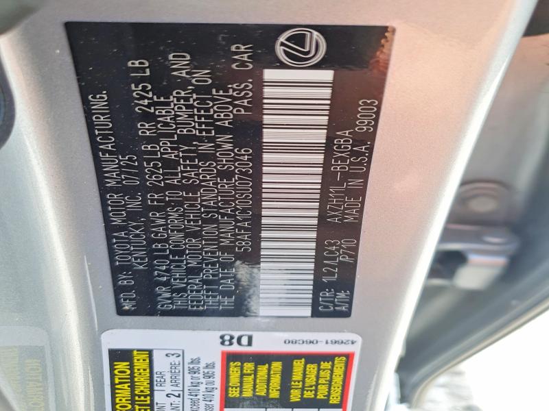 Aukcja sprzedaży 2025 Lexus Es 300h, vin: 58AFA1C10SU073046, numer aukcji: 60272406