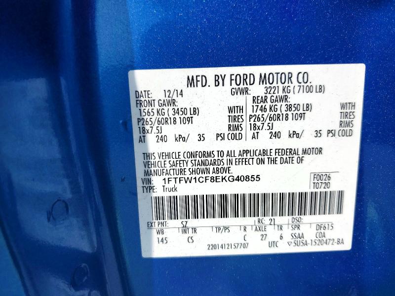 Aukcja sprzedaży 2014 Ford F150, vin: 1FTFW1CF8EKG40855, numer aukcji: 59361826