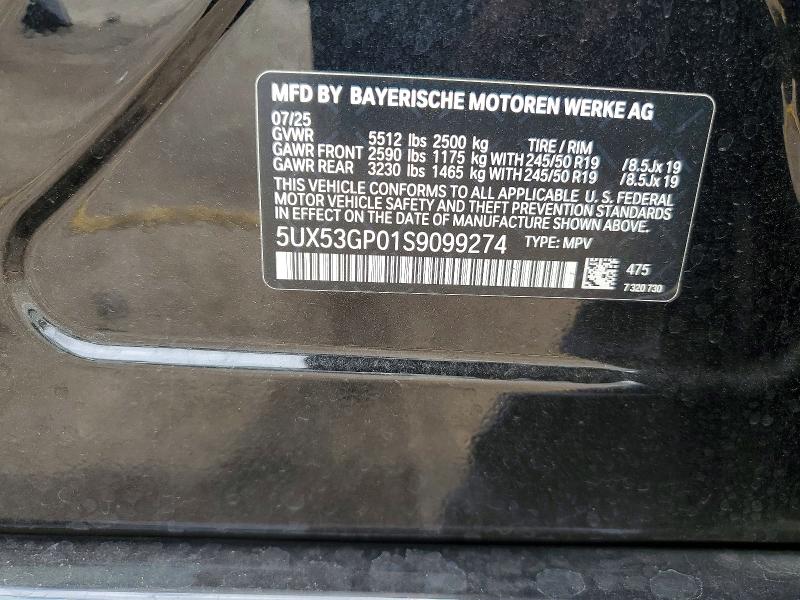 Продажа на аукционе авто 2025 Bmw X3, vin: 5UX53GP01S9099274, номер лота: 61531206
