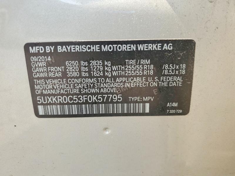 61439456 :رقم المزاد ، 5UXKR0C53F0K57795 vin ، 2015 Bmw X5 مزاد بيع
