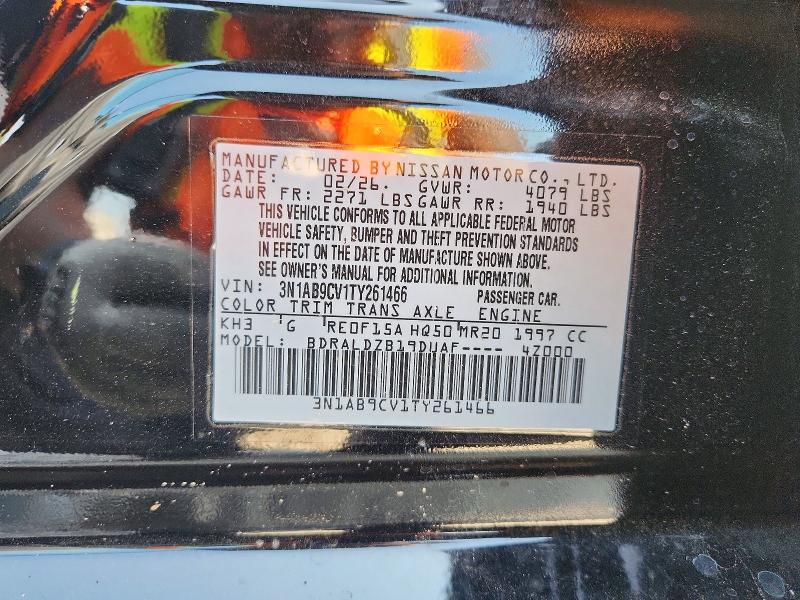 Продаж на аукціоні авто 2026 Nissan Sentra, vin: 3N1AB9CV1TY261466, номер лоту: 61973446