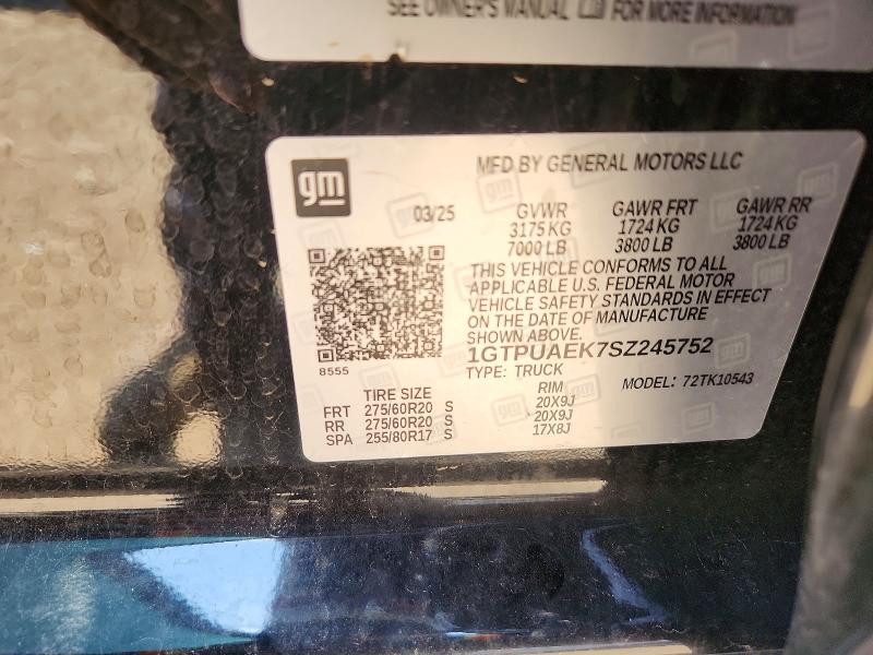 Aukcja sprzedaży 2025 Gmc Sierra, vin: 1GTPUAEK7SZ245752, numer aukcji: 61567996