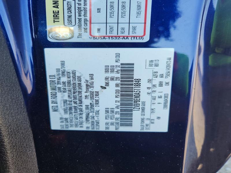 61031606 :رقم المزاد ، 1ZVBP8EN0A5118848 vin ، 2010 Ford Mustang مزاد بيع