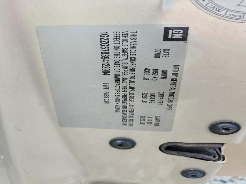 2009 Pontiac G6 მანქანა იყიდება აუქციონზე, vin: 1G2ZG57B394122904, აუქციონის ნომერი: 63021516
