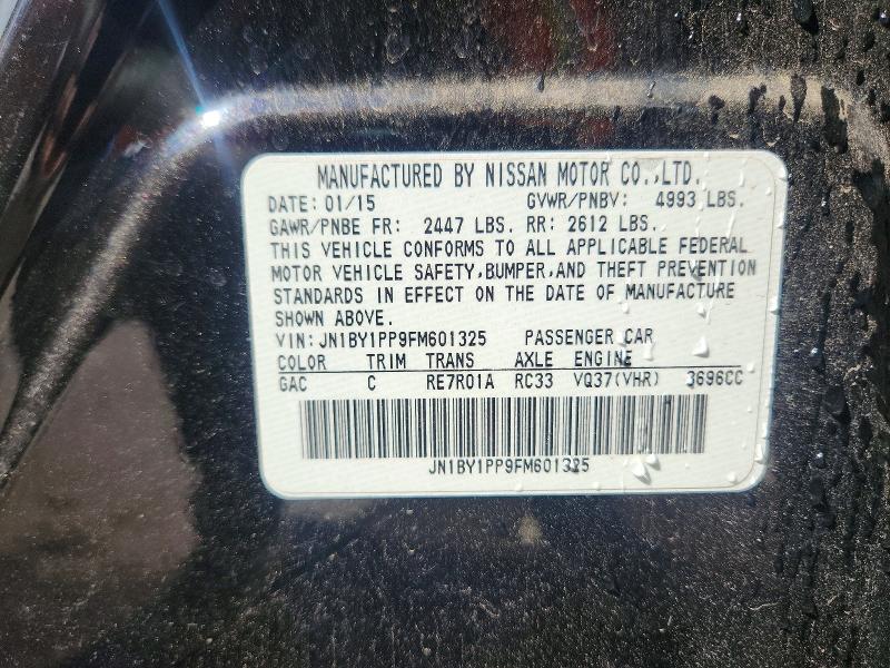 Продажа на аукционе авто 2015 Infiniti Q70l, vin: JN1BY1PP9FM601325, номер лота: 61365536