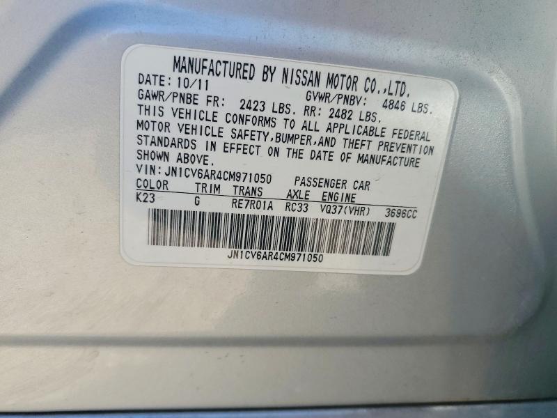 Aukcja sprzedaży 2012 Infiniti G37 Sedan, vin: JN1CV6AR4CM971050, numer aukcji: 59897236
