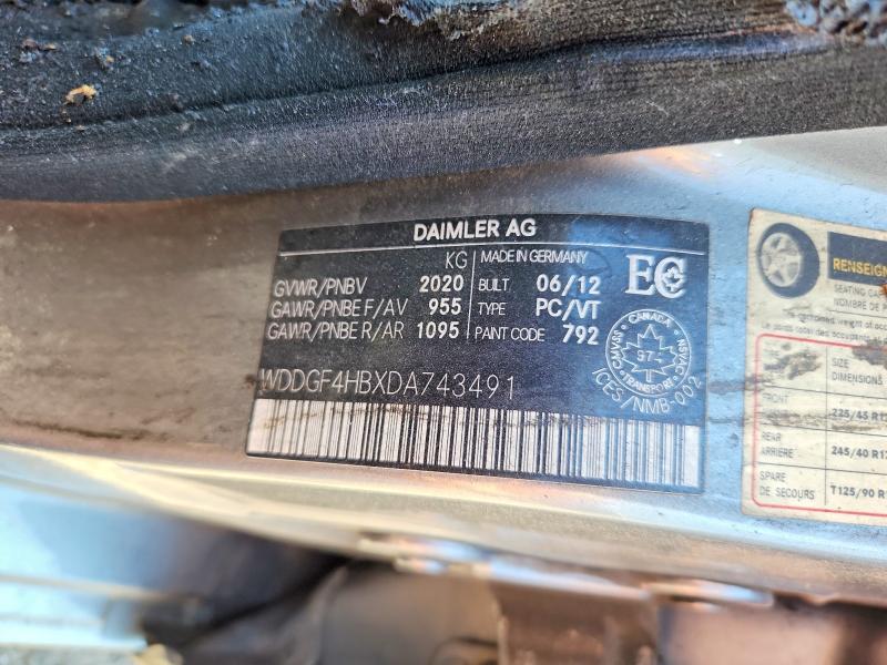 Aukcja sprzedaży 2013 Mercedes-benz C, vin: WDDGF4HBXDA743491, numer aukcji: 59629916