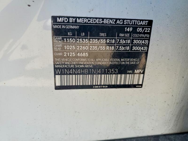 Продаж на аукціоні авто 2022 Mercedes-benz Gla, vin: W1N4N4HB1NJ411353, номер лоту: 60012176