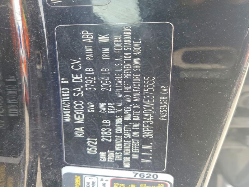 61918776 :رقم المزاد ، 3KPF34AD0ME375555 vin ، 2021 Kia Forte مزاد بيع