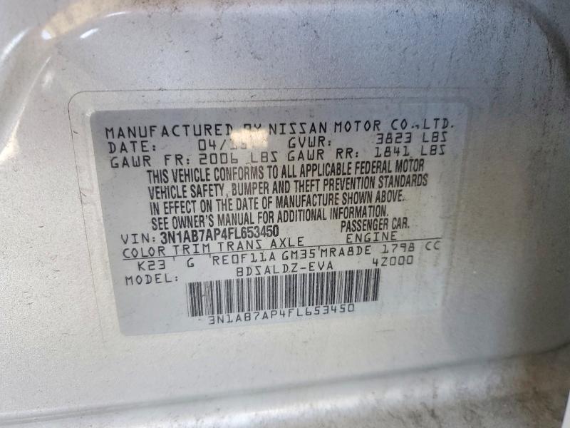 59808336 :رقم المزاد ، 3N1AB7AP4FL653450 vin ، 2015 Nissan Sentra مزاد بيع