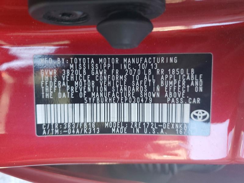 Продажа на аукционе авто 2014 Toyota Corolla, vin: 5YFBURHE7EP030479, номер лота: 60168006