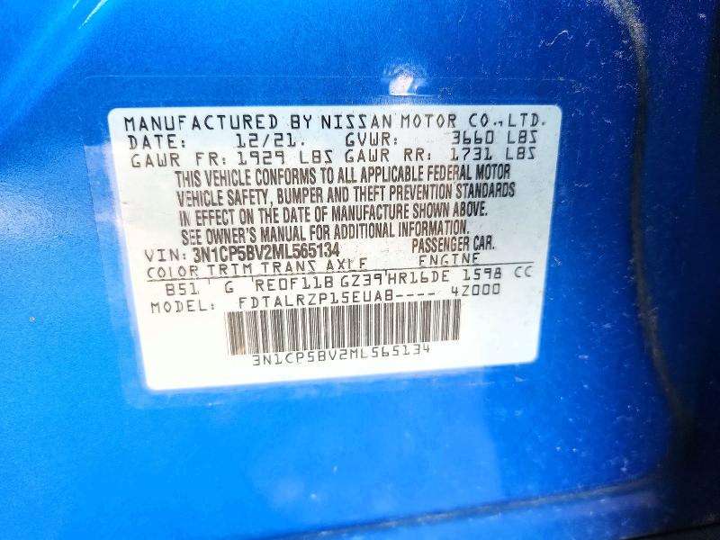 Aukcja sprzedaży 2021 Nissan Kicks, vin: 3N1CP5BV2ML565134, numer aukcji: 62462526