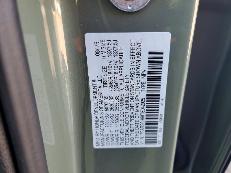 Продаж на аукціоні авто 2026 Honda Cr-v, vin: 7FARS6H68TE042925, номер лоту: 62986006