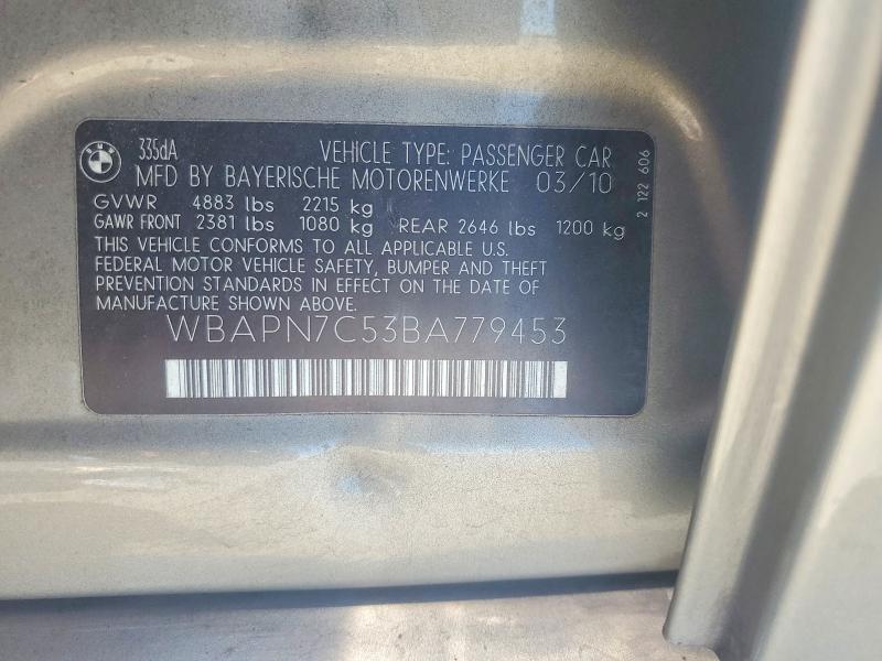 Aukcja sprzedaży 2011 Bmw 335, vin: WBAPN7C53BA779453, numer aukcji: 61556546
