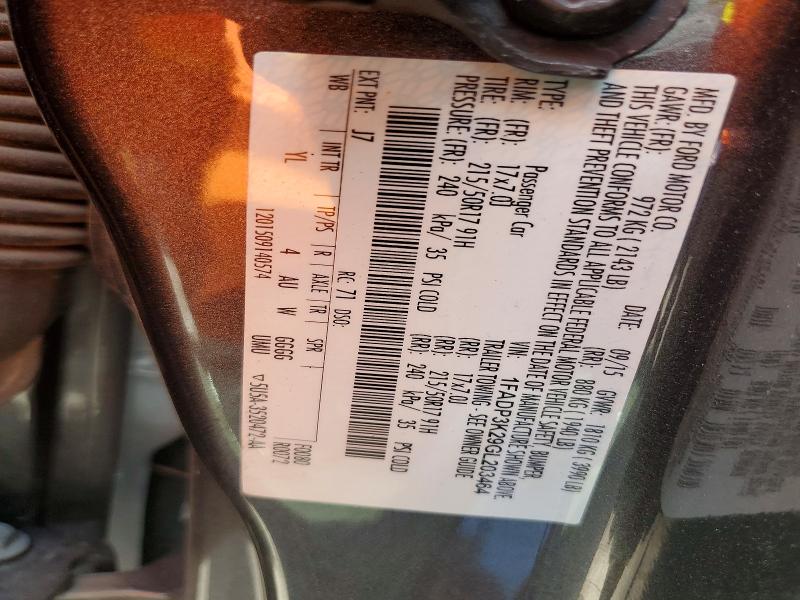 62770916 :رقم المزاد ، 1FADP3K29GL203464 vin ، 2016 Ford Focus مزاد بيع