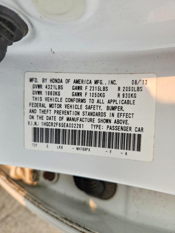 Aukcja sprzedaży 2014 Honda Accord, vin: 1HGCR2F85EA002261, numer aukcji: 61516226