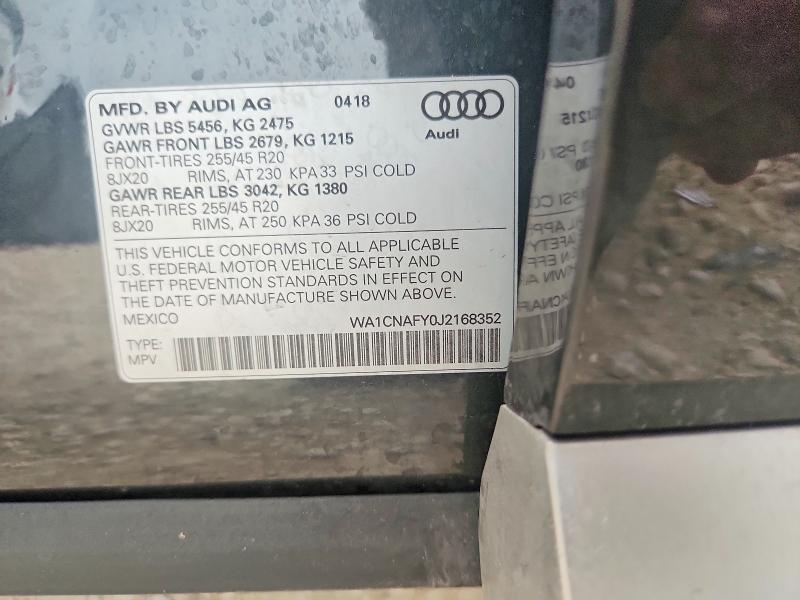Продажа на аукционе авто 2018 Audi Q5, vin: WA1CNAFY0J2168352, номер лота: 60056296