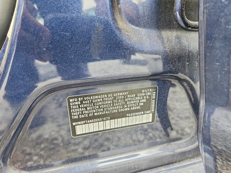 59791856 :رقم المزاد ، WVWBP7AN5DE551573 vin ، 2013 Volkswagen Cc مزاد بيع