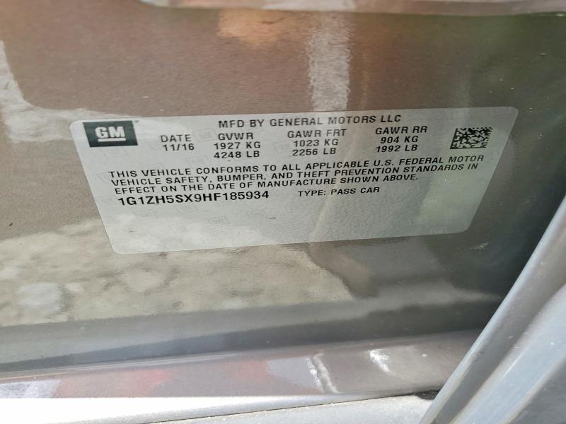 2017 Chevrolet Malibu მანქანა იყიდება აუქციონზე, vin: 1G1ZH5SX9HF185934, აუქციონის ნომერი: 60669736