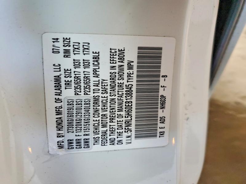 61697276 :رقم المزاد ، 5FNRL5H60EB138845 vin ، 2014 Honda Odyssey مزاد بيع