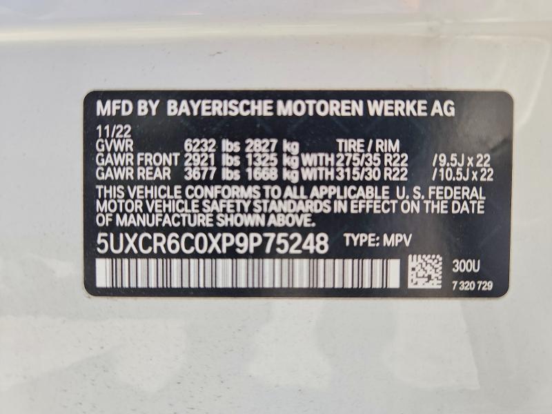 Продажа на аукционе авто 2023 Bmw X5, vin: 5UXCR6C0XP9P75248, номер лота: 61749206