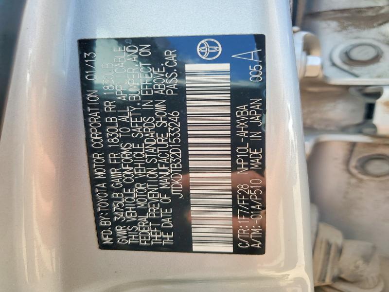 Aukcja sprzedaży 2013 Toyota Prius C, vin: JTDKDTB32D1533246, numer aukcji: 60486056