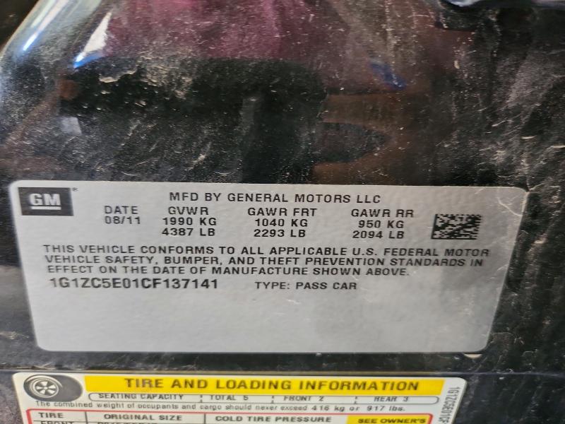 Продаж на аукціоні авто 2012 Chevrolet Malibu, vin: 1G1ZC5E01CF137141, номер лоту: 61113306