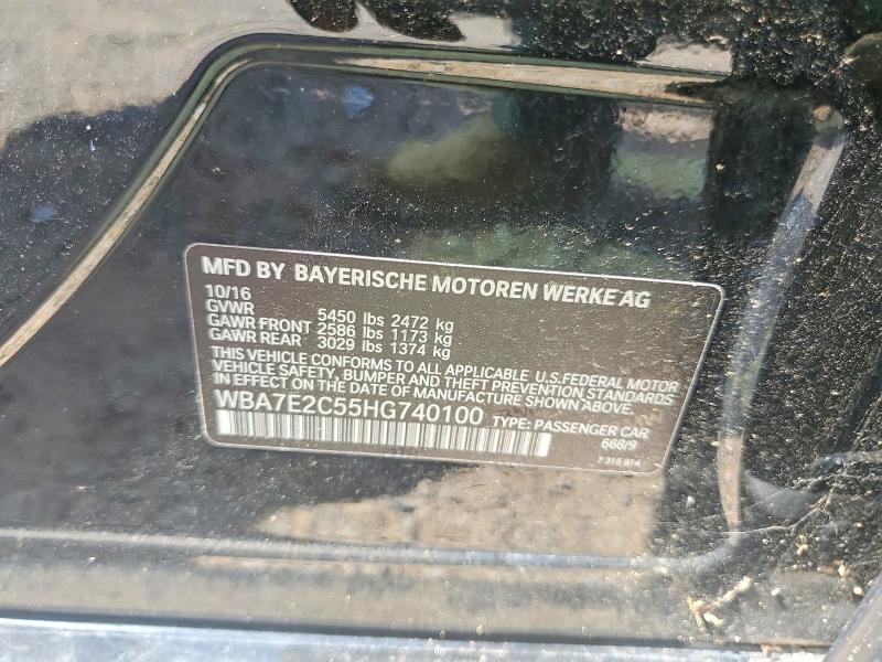 Aukcja sprzedaży 2017 Bmw 740, vin: WBA7E2C55HG740100, numer aukcji: 59780816
