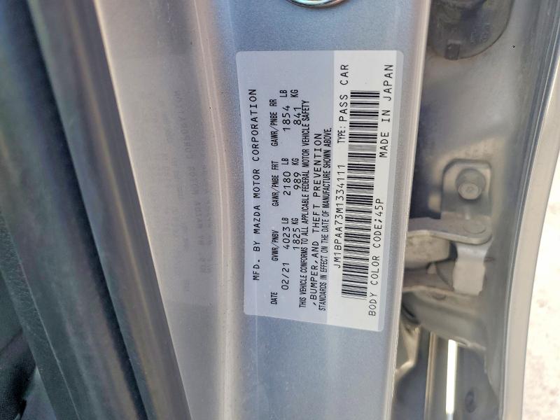 Продаж на аукціоні авто 2021 Mazda 3, vin: JM1BPAA73M1334111, номер лоту: 61030236