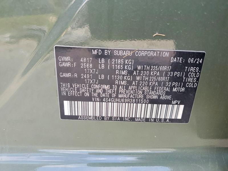 2024 Subaru Crosstrek მანქანა იყიდება აუქციონზე, vin: 4S4GUHU69R3811500, აუქციონის ნომერი: 61222336