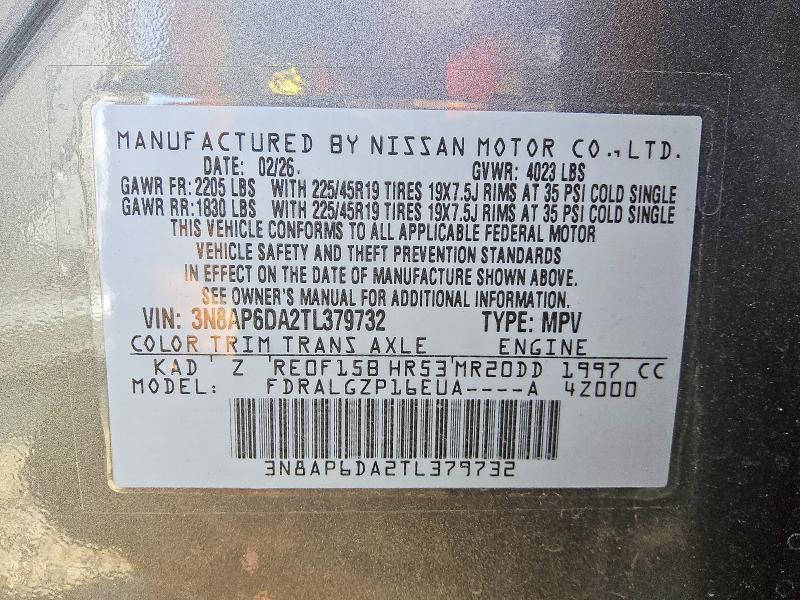 Продаж на аукціоні авто 2026 Nissan Kicks, vin: 3N8AP6DA2TL379732, номер лоту: 62898306