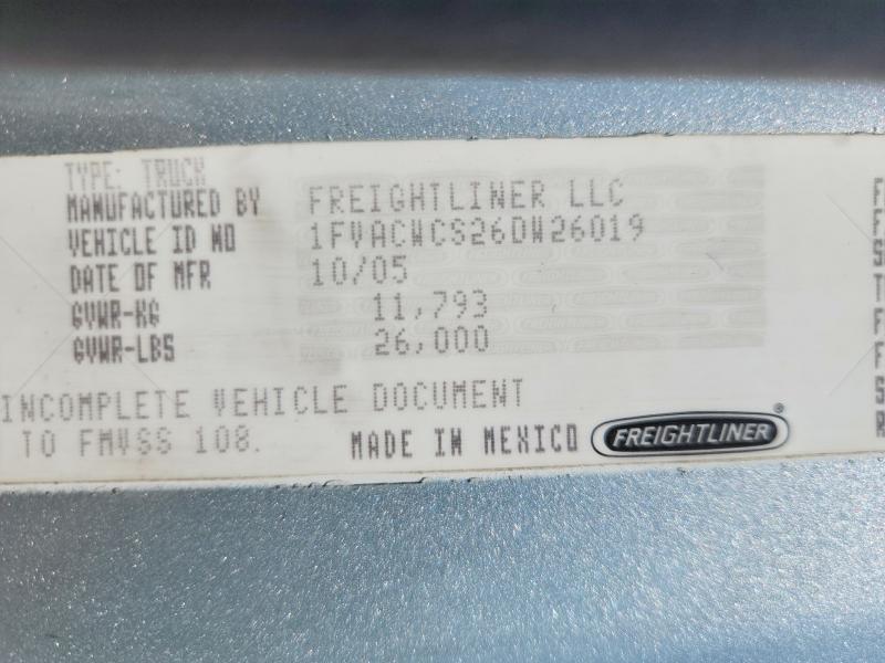 2006 Freightliner M2 მანქანა იყიდება აუქციონზე, vin: 1FVACWCS26DW26019, აუქციონის ნომერი: 60776666