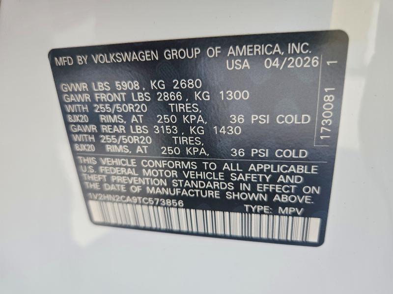 Продажа на аукционе авто 2026 Volkswagen Atlas, vin: 1V2HN2CA9TC573856, номер лота: 62776286