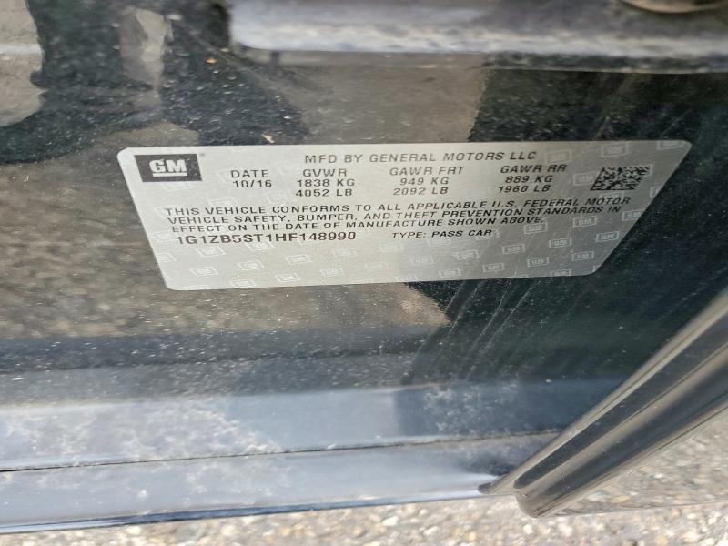 2017 Chevrolet Malibu მანქანა იყიდება აუქციონზე, vin: 1G1ZB5ST1HF148990, აუქციონის ნომერი: 62571726