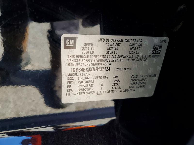 Продажа на аукционе авто 2017 Cadillac Escalade, vin: 1GYS4BKJXHR137124, номер лота: 60103806