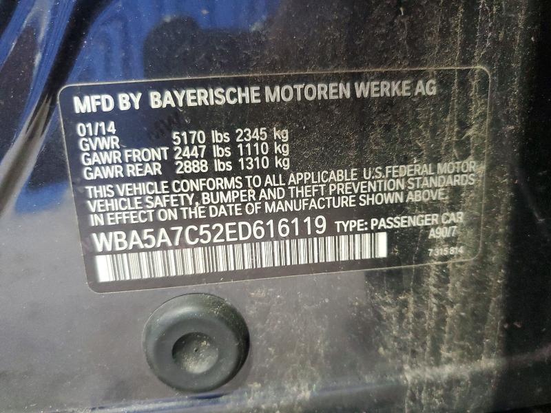 2014 Bmw 528 მანქანა იყიდება აუქციონზე, vin: WBA5A7C52ED616119, აუქციონის ნომერი: 61993466