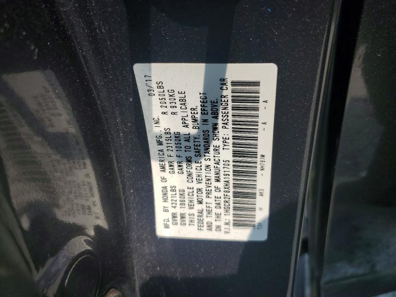62516846 :رقم المزاد ، 1HGCR2F8XHA191705 vin ، 2017 Honda Accord مزاد بيع