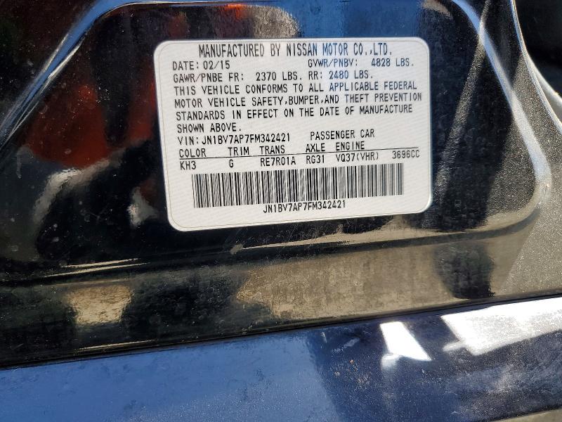 Продаж на аукціоні авто 2015 Infiniti Q50, vin: JN1BV7AP7FM342421, номер лоту: 63013206
