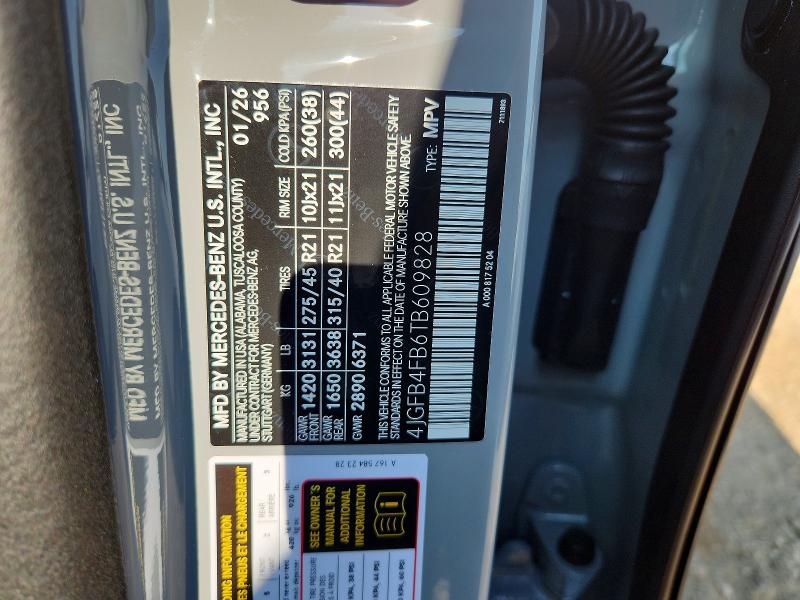 Aukcja sprzedaży 2026 Mercedes-benz Gle, vin: 4JGFB4FB6TB609828, numer aukcji: 62469806