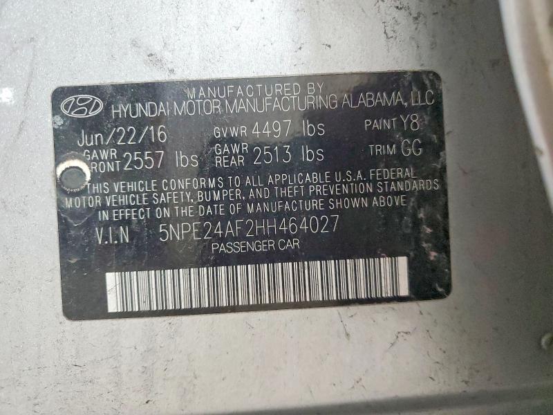 Aukcja sprzedaży 2017 Hyundai Sonata, vin: 5NPE24AF2HH464027, numer aukcji: 61680366