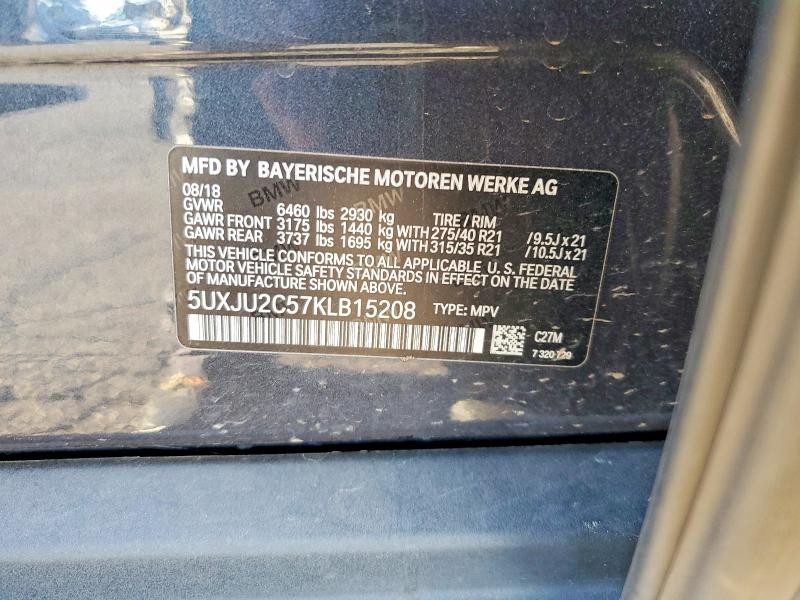 Aukcja sprzedaży 2019 Bmw X5, vin: 5UXJU2C57KLB15208, numer aukcji: 63141166